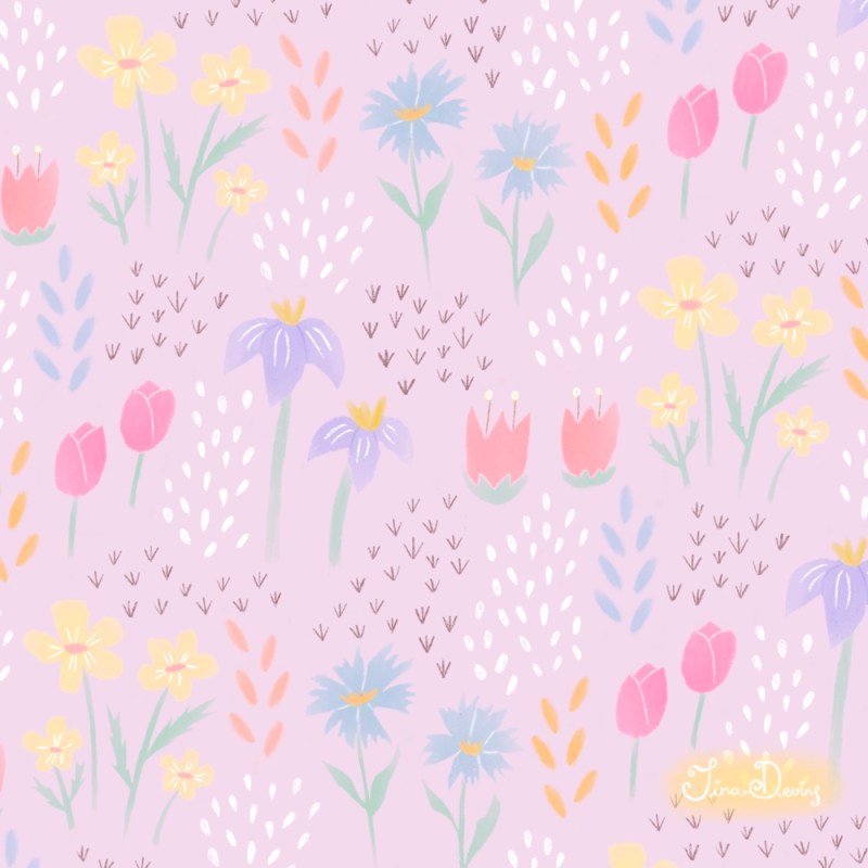 ‘Spring Dreams’ floral pattern by Tina Devins