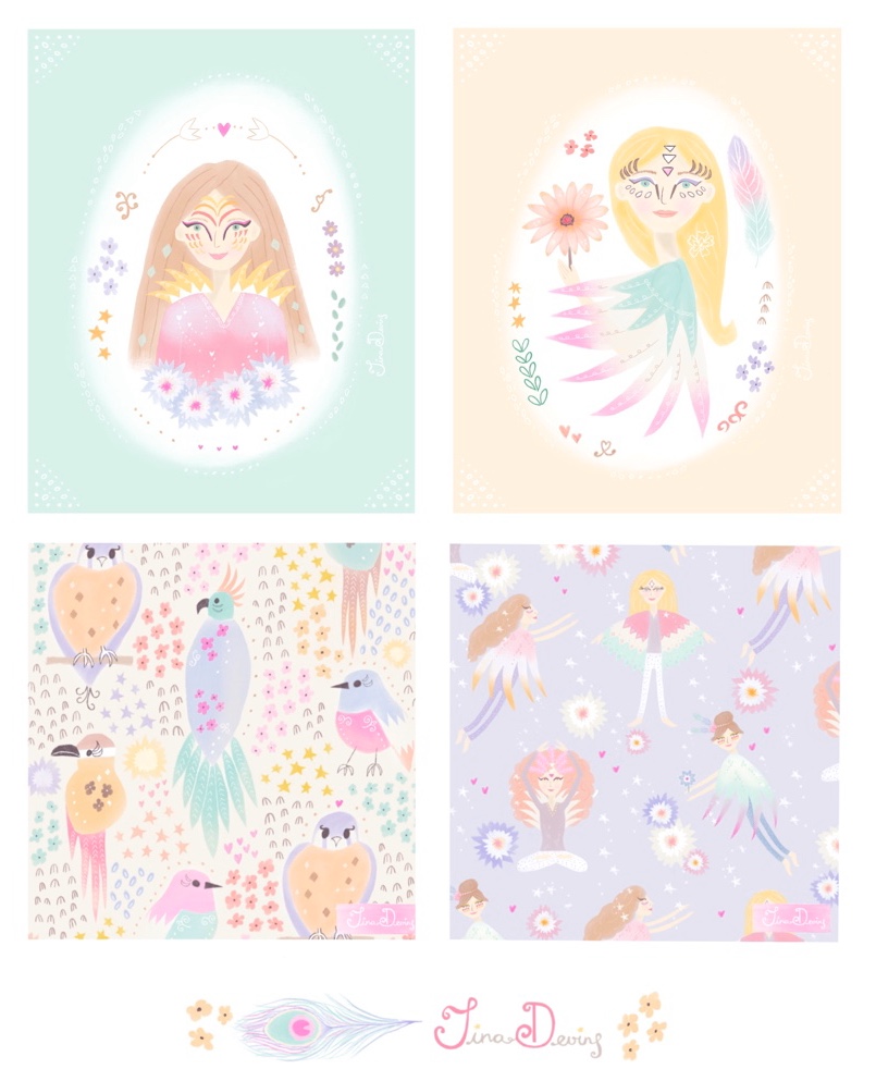 ‘Bird Bloom Girls’ Collection by Tina Devins